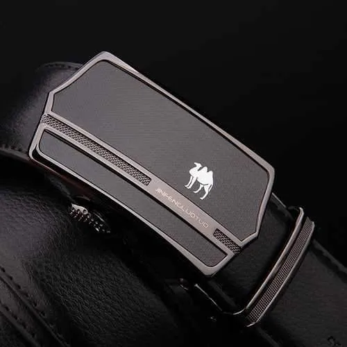 125CM Men Business Cowhide Genuine Leather Luxury Belts Durable Automatic Buckle Trousers Belt
