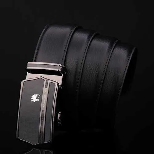 125CM Men Business Cowhide Genuine Leather Luxury Belts Durable Automatic Buckle Trousers Belt
