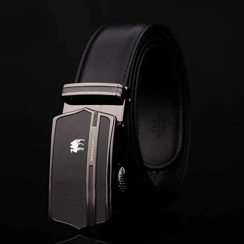 125CM Men Business Cowhide Genuine Leather Luxury Belts Durable Automatic Buckle Trousers Belt