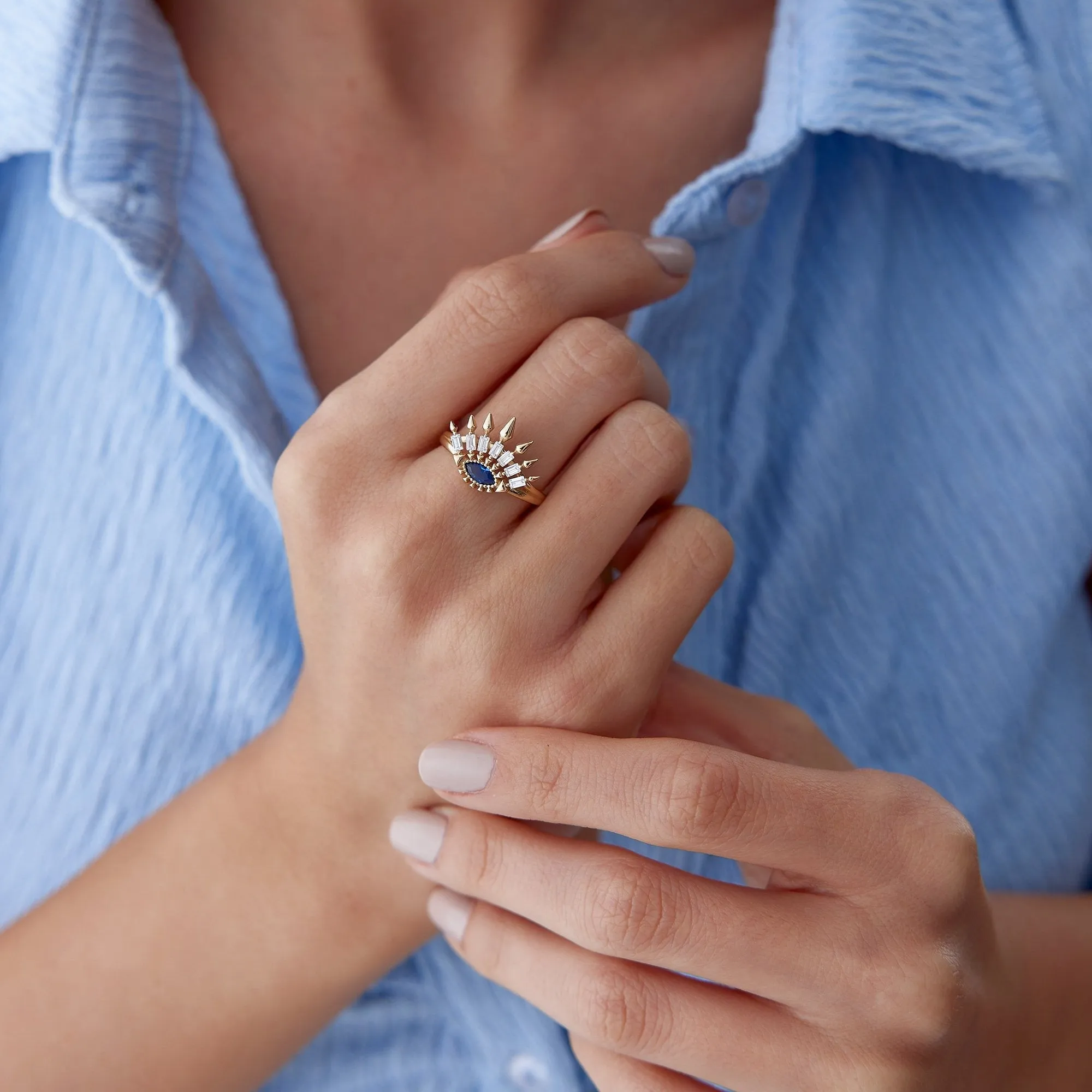 14k Gold Arrow Lash Ring