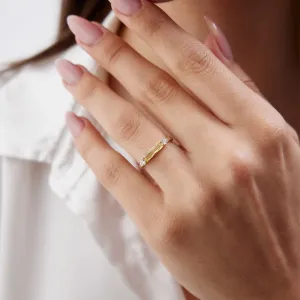 14k Gold Cirtrine Baguette Ring