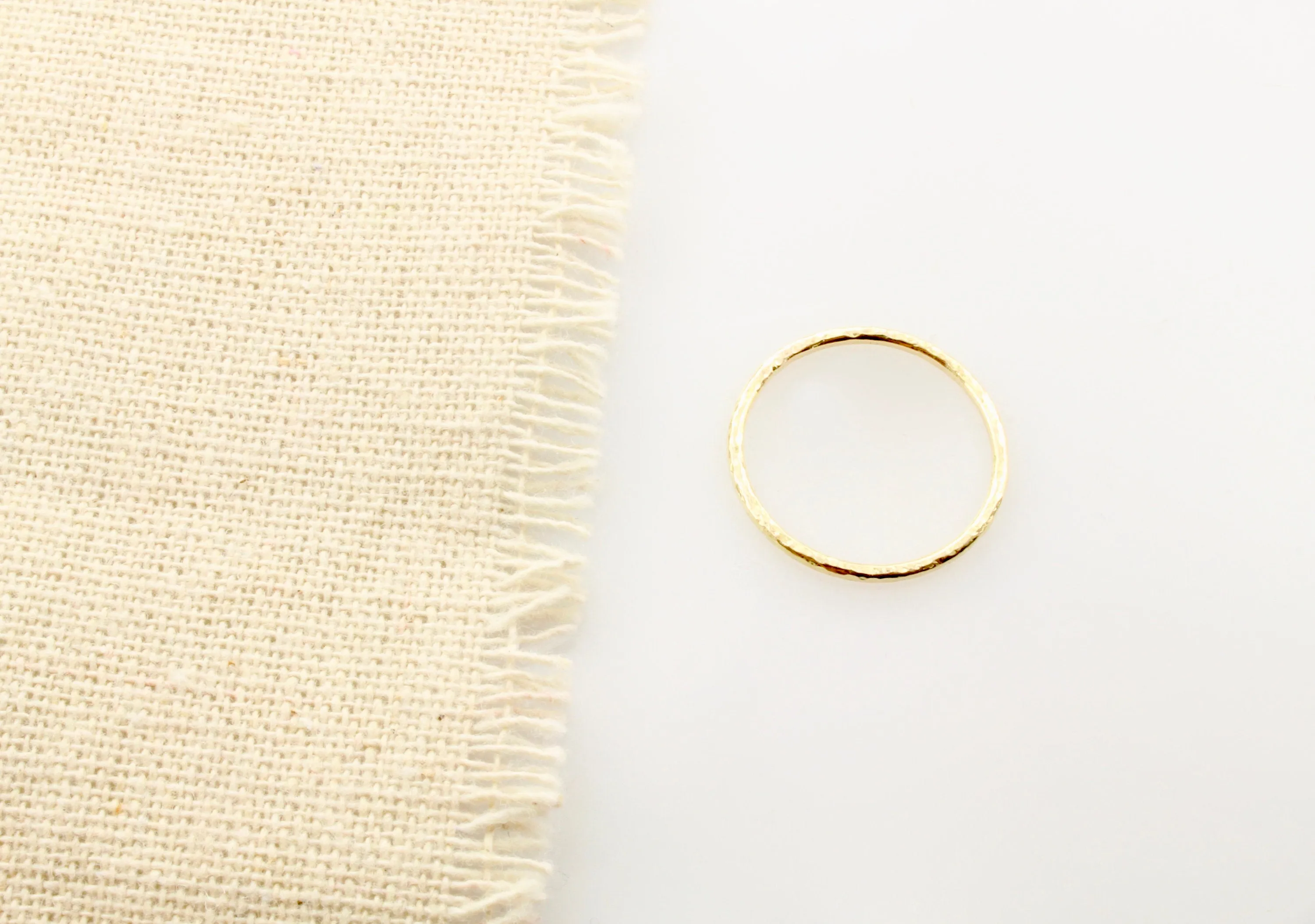 14K Gold Hammered Finish Band