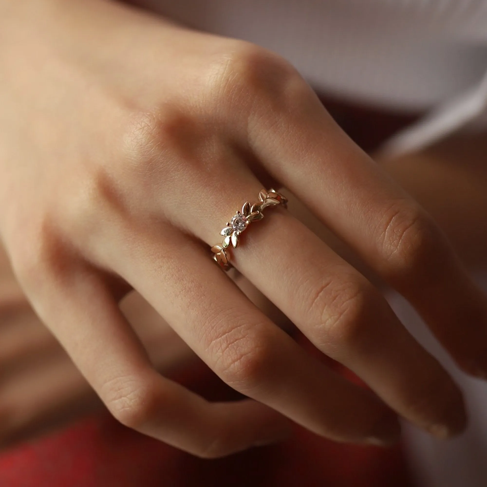 14k Gold Petal Ring