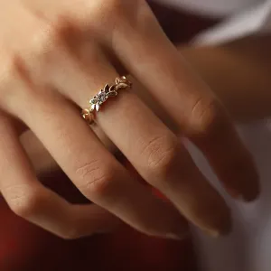 14k Gold Petal Ring