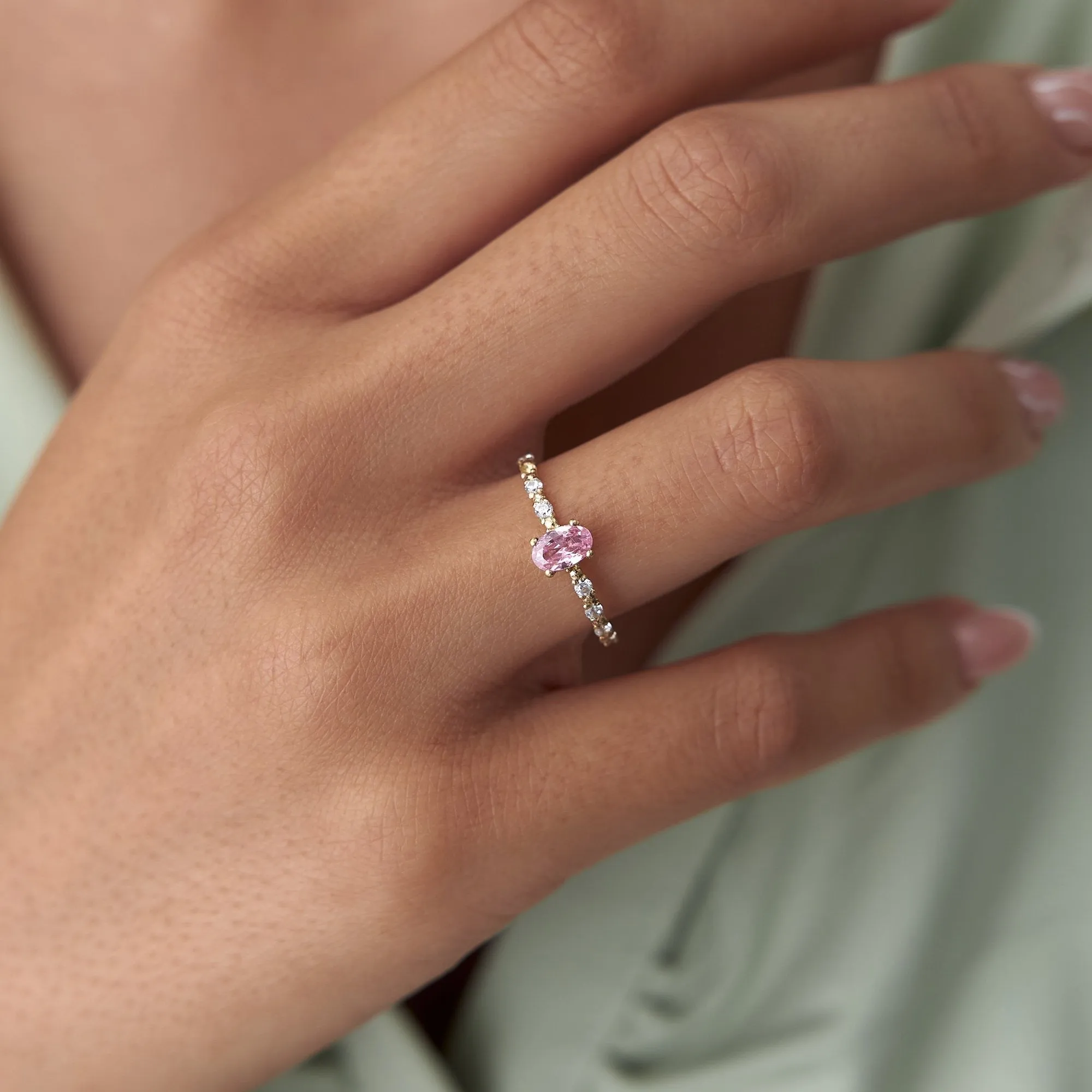 14k Gold Pink Puna Ring