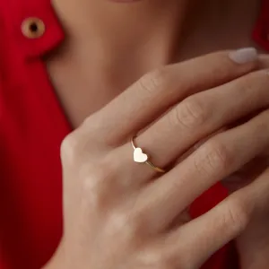 14k Gold Simple Heart Ring