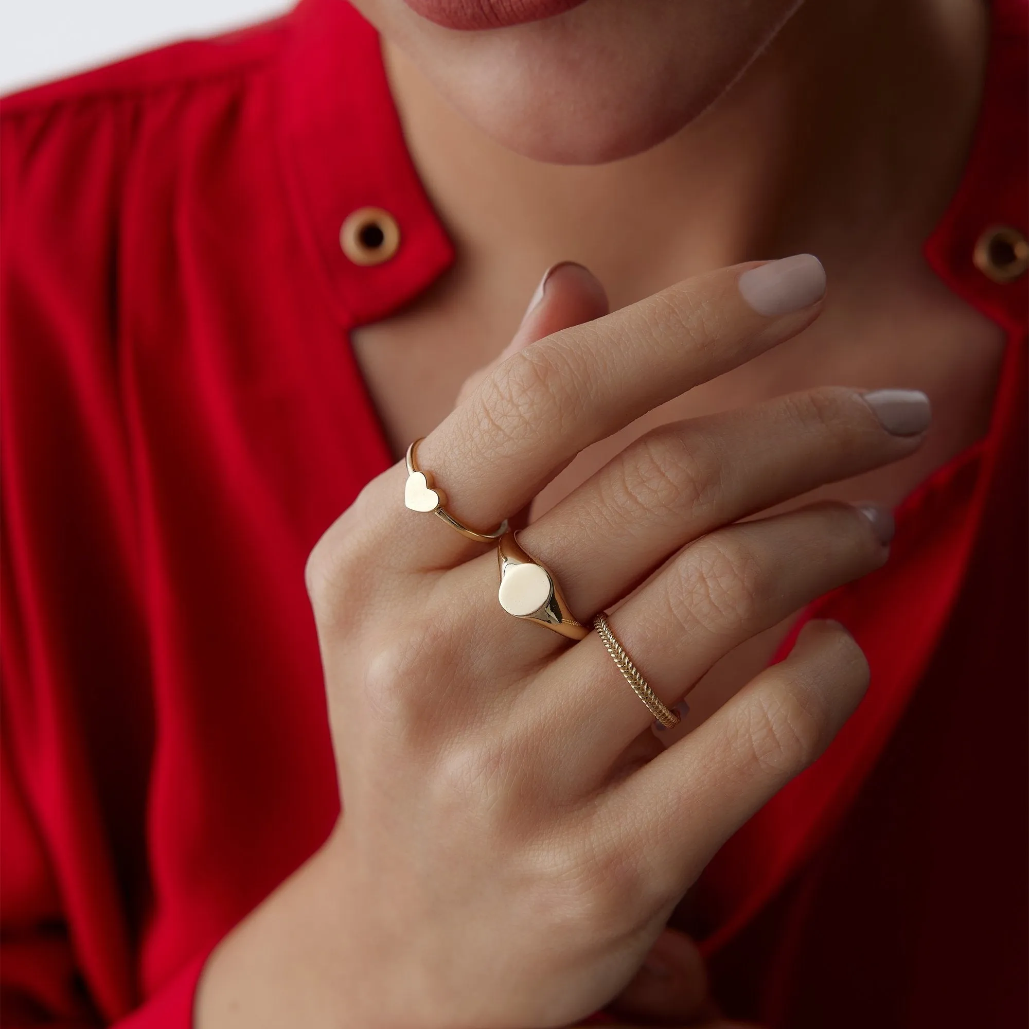14k Gold Simple Heart Ring
