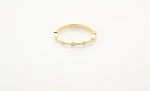 14K Gold Small Diamond Bezel Band