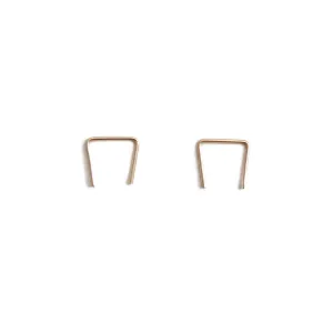 14K Gold Staple Earrings - Short