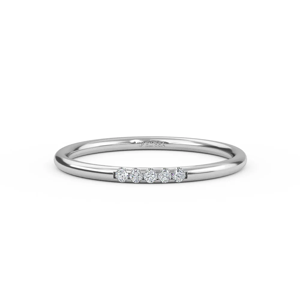 14K Gold Thin Diamond Minimalist Ring
