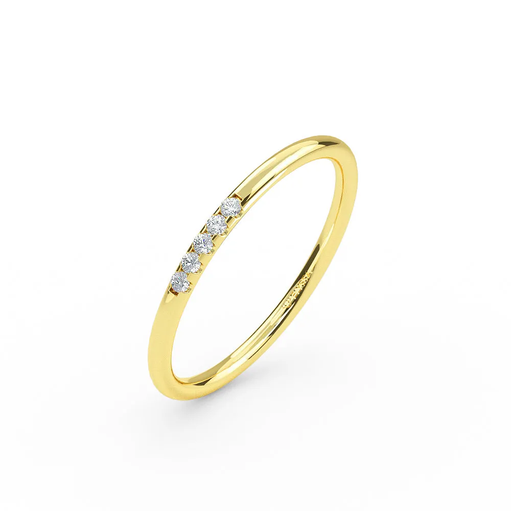 14K Gold Thin Diamond Minimalist Ring