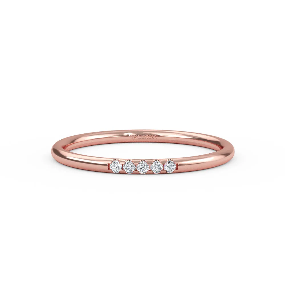 14K Gold Thin Diamond Minimalist Ring