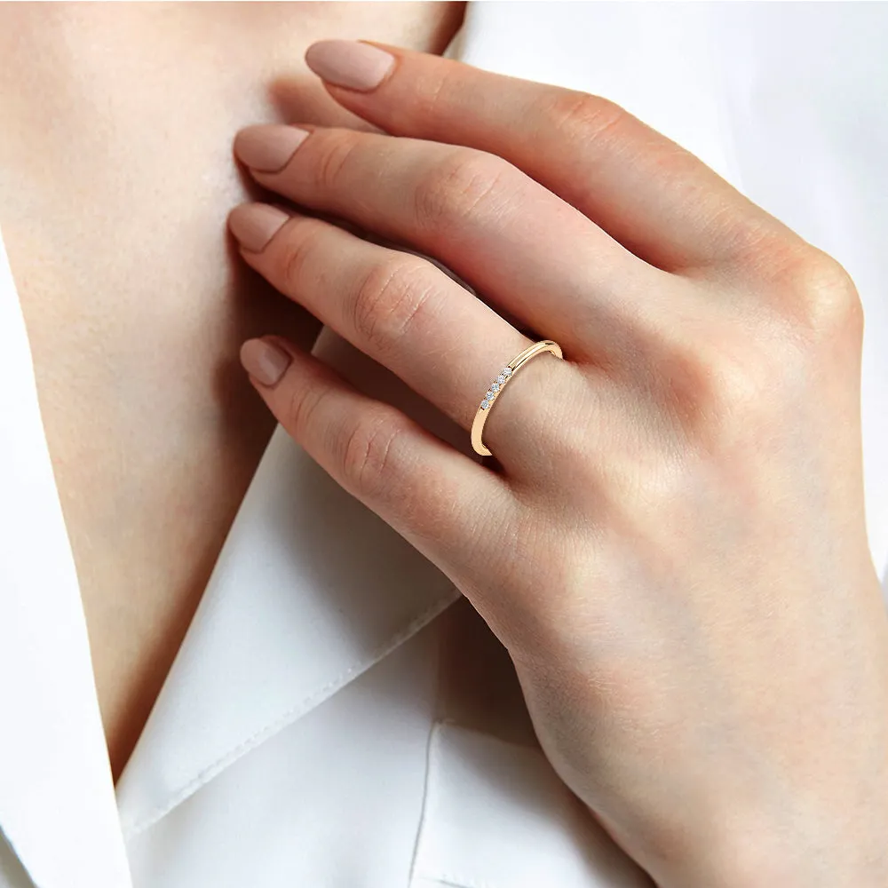 14K Gold Thin Diamond Minimalist Ring
