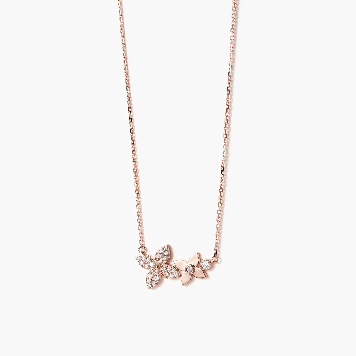 14K Luck Four Leaf Clover With Diamonds Necklace