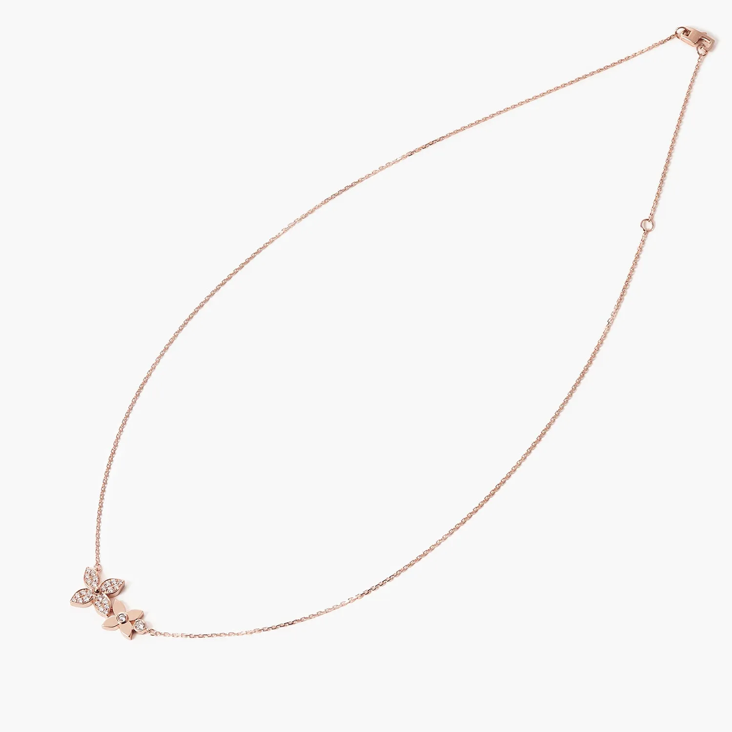 14K Luck Four Leaf Clover With Diamonds Necklace