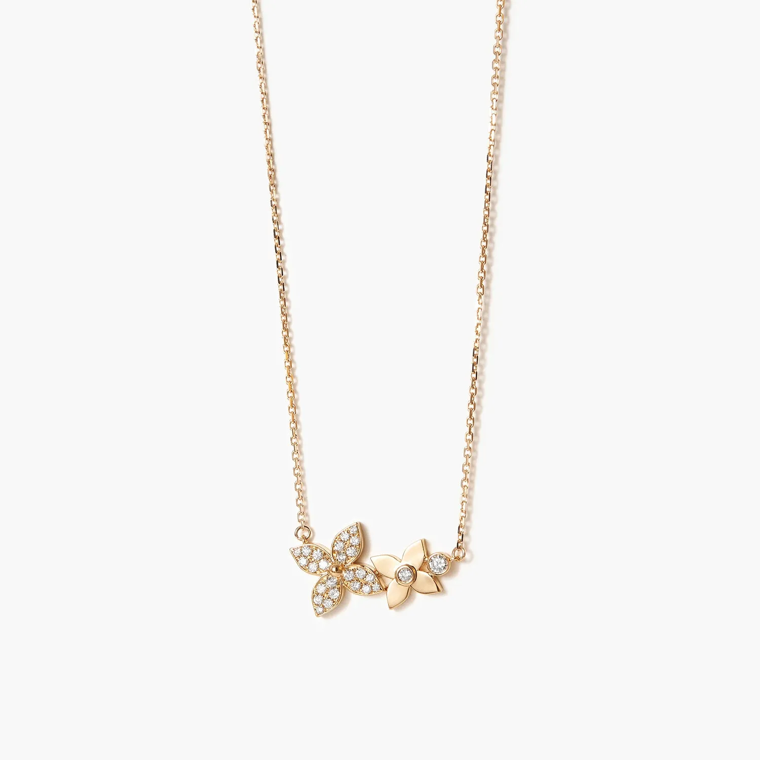 14K Luck Four Leaf Clover With Diamonds Necklace