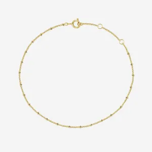 14k Solid Gold Ball Chain Bracelet