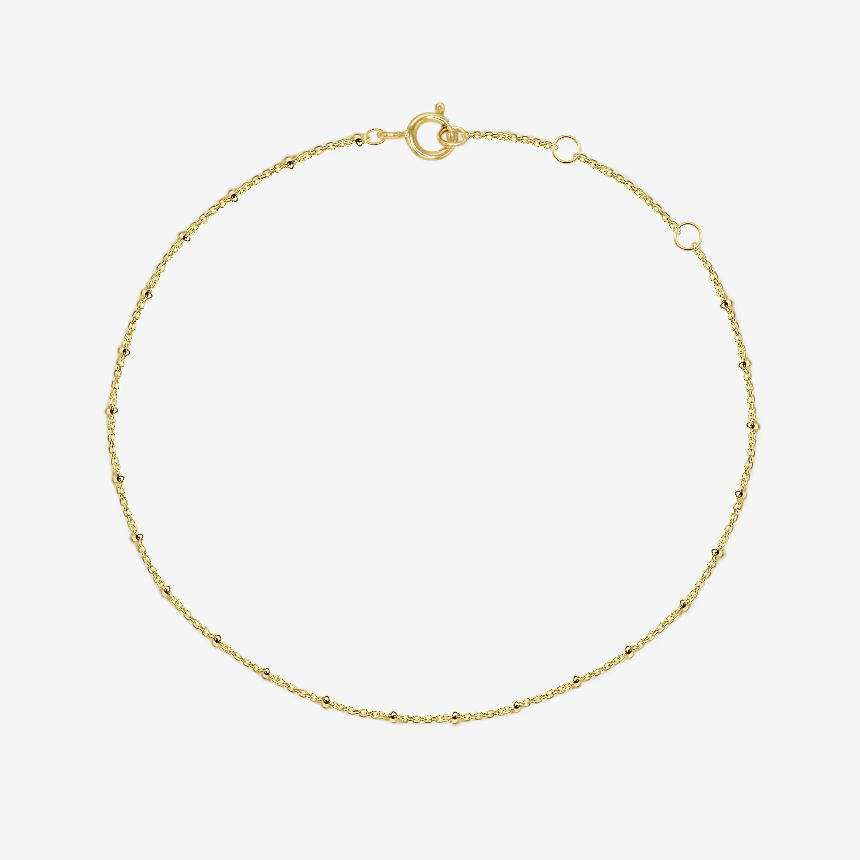14k Solid Gold Ball Chain Bracelet