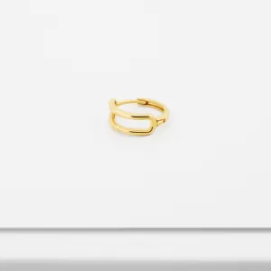 14k Solid Gold Front Double Hoop Earring