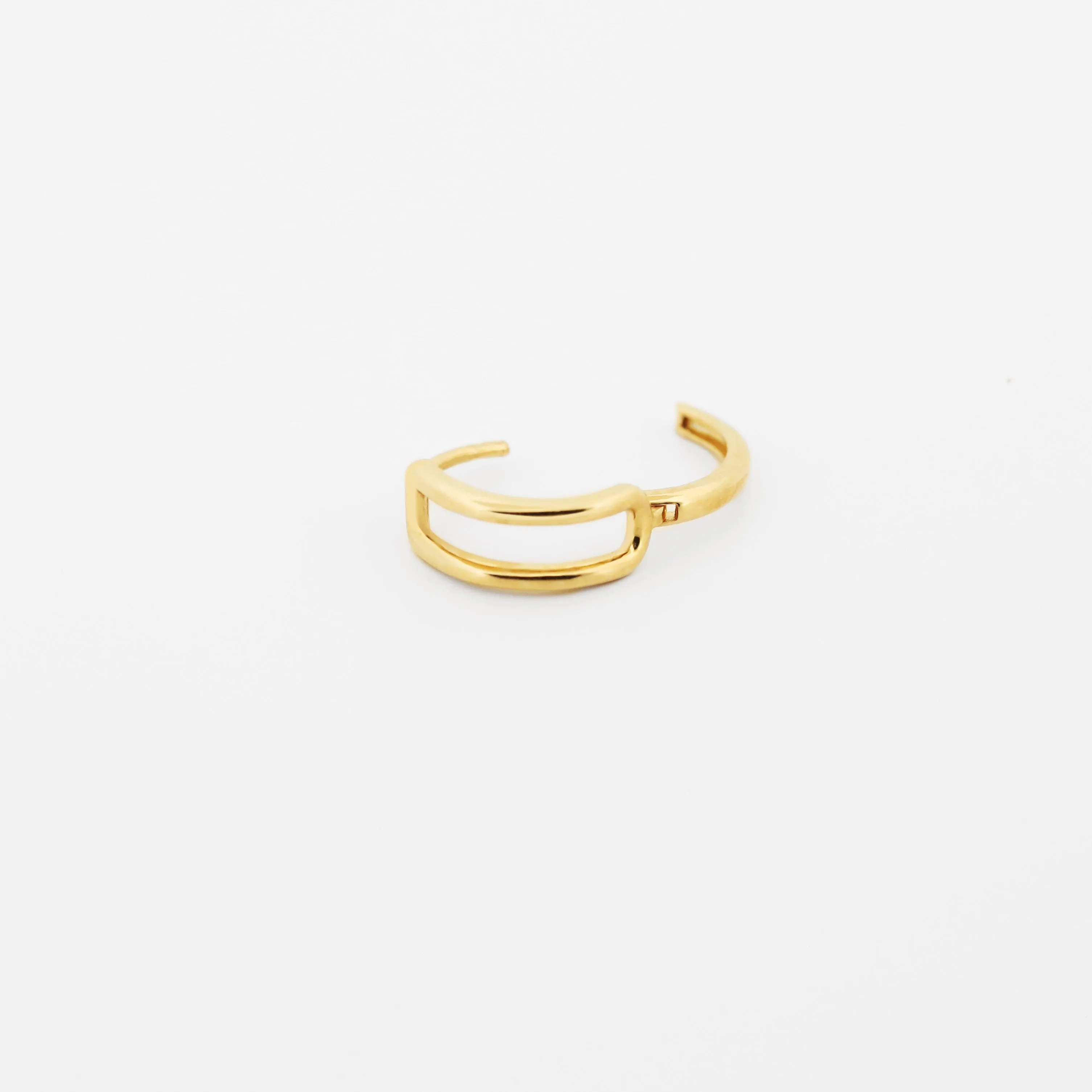 14k Solid Gold Front Double Hoop Earring
