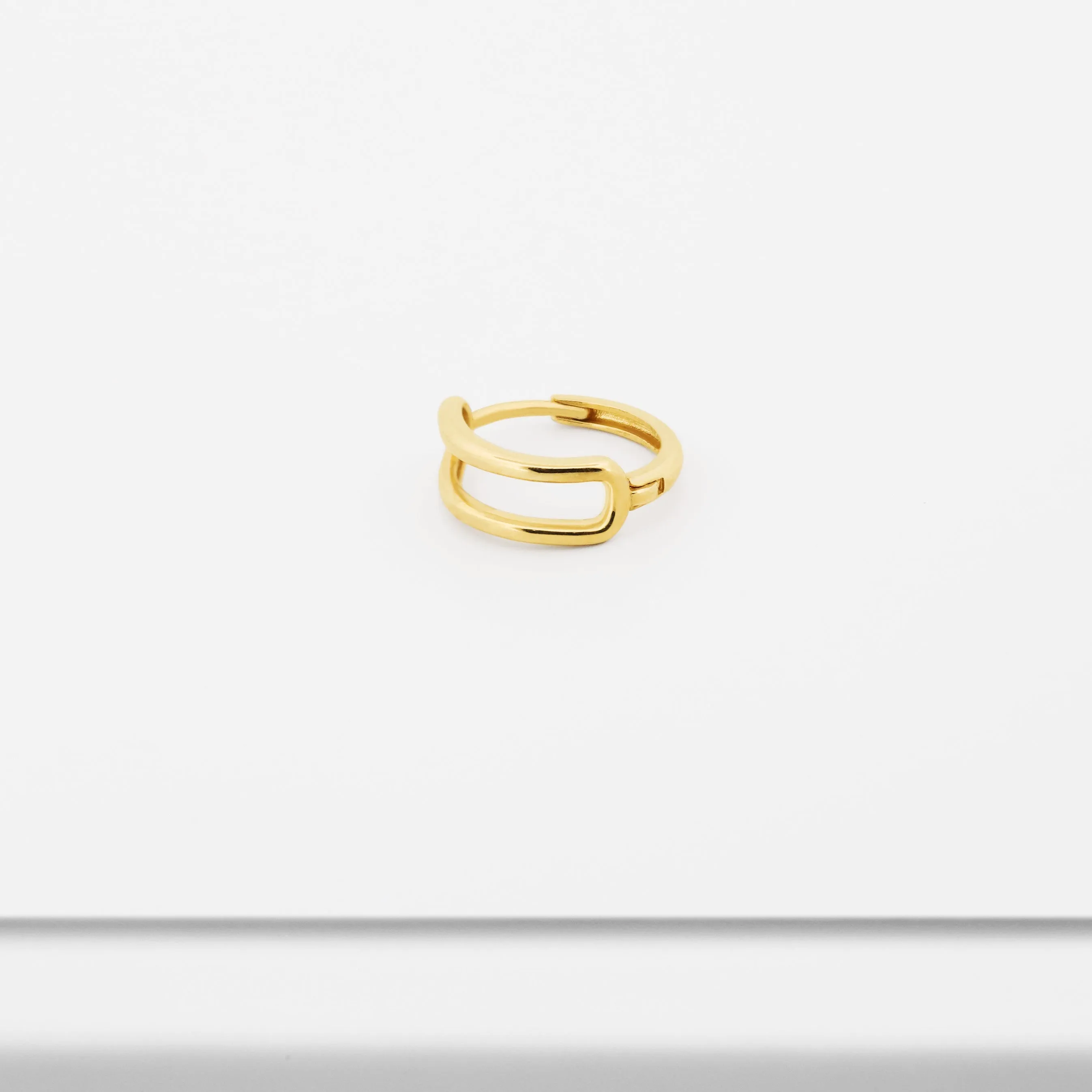 14k Solid Gold Front Double Hoop Earring