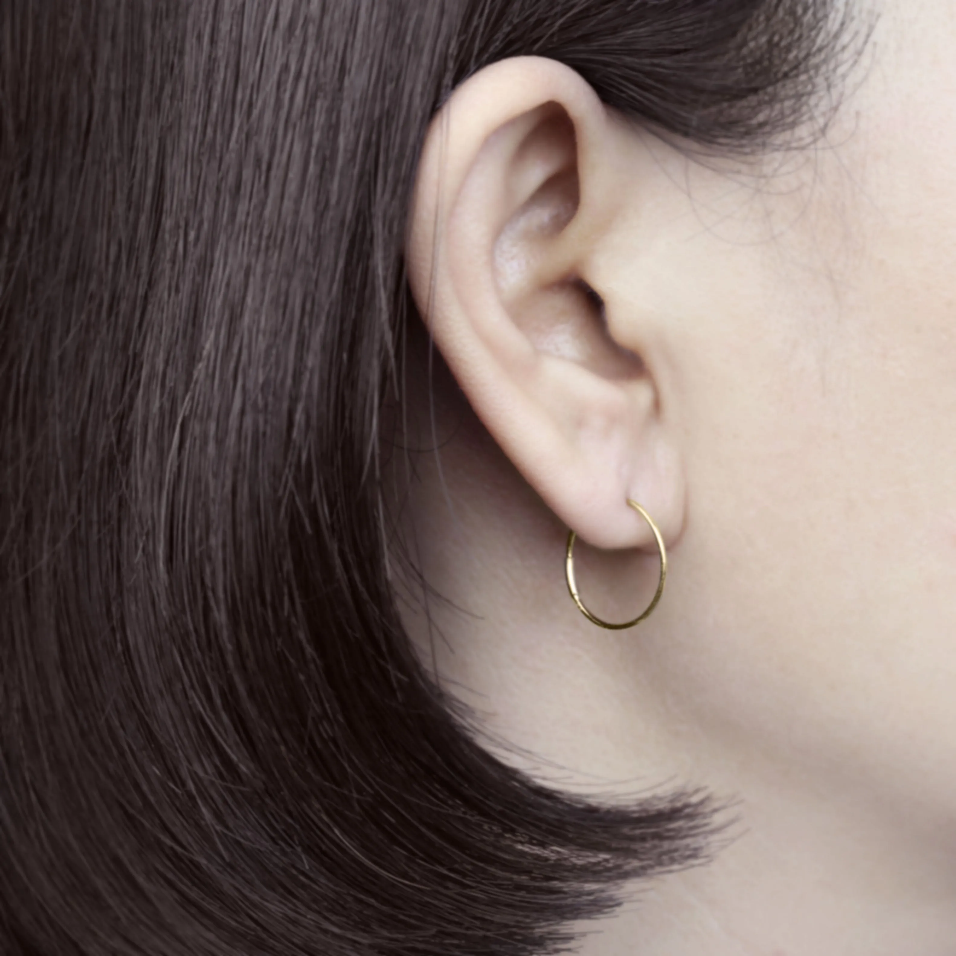 14k Solid Gold Geometric Hoop Earring