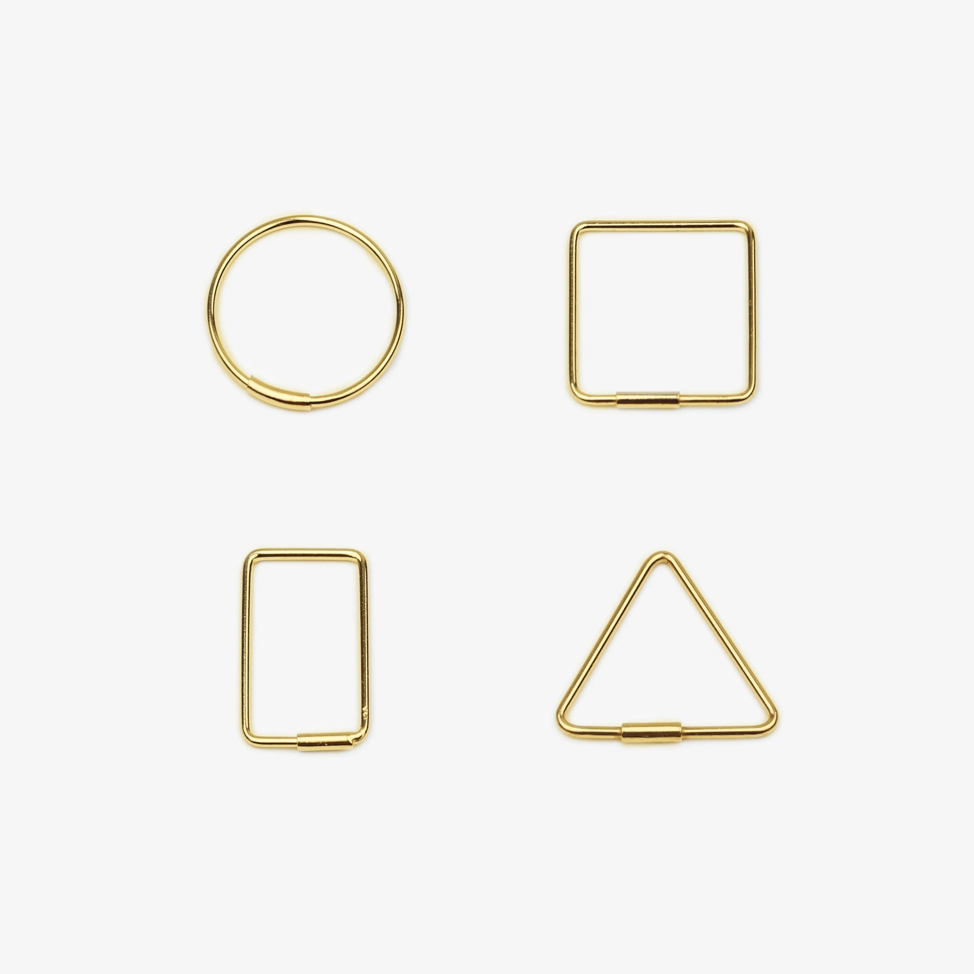 14k Solid Gold Geometric Hoop Earring