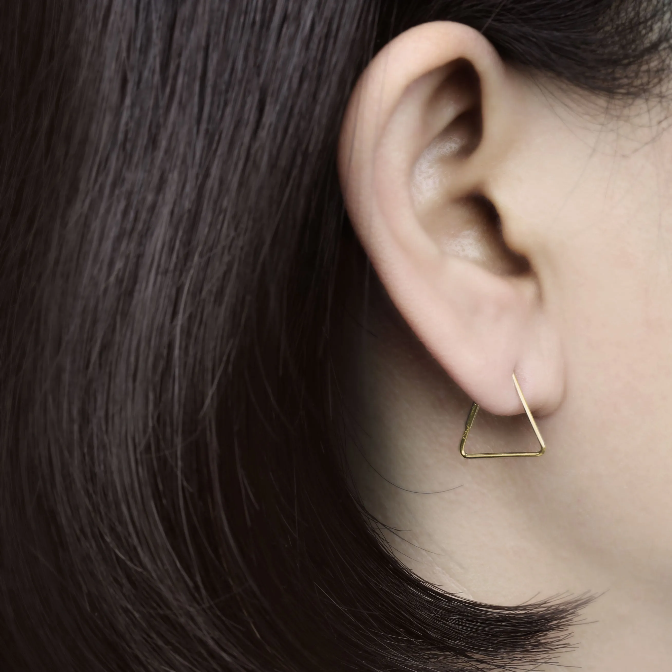14k Solid Gold Geometric Hoop Earring