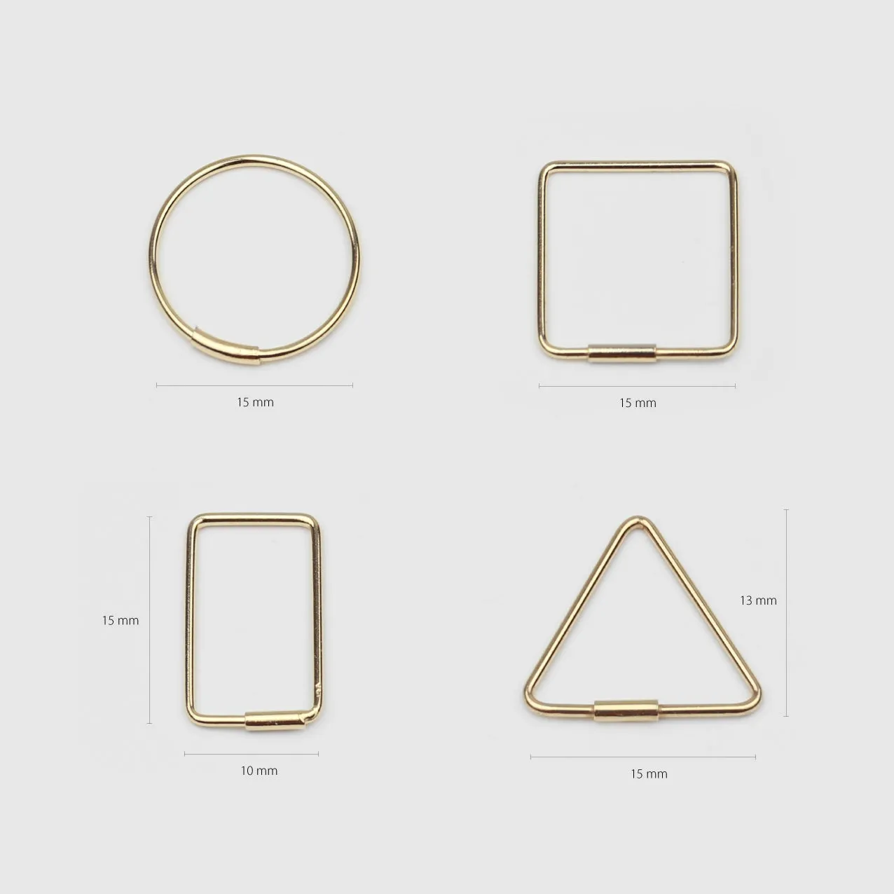 14k Solid Gold Geometric Hoop Earring