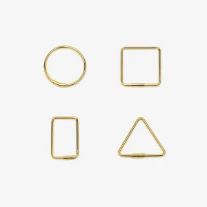 14k Solid Gold Geometric Hoop Earring
