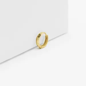 14k Solid Gold Multi-Cut Hoop Earring