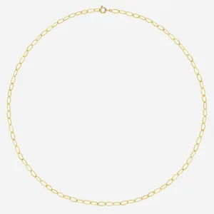 14k Solid Gold Oval Link Chain Necklace