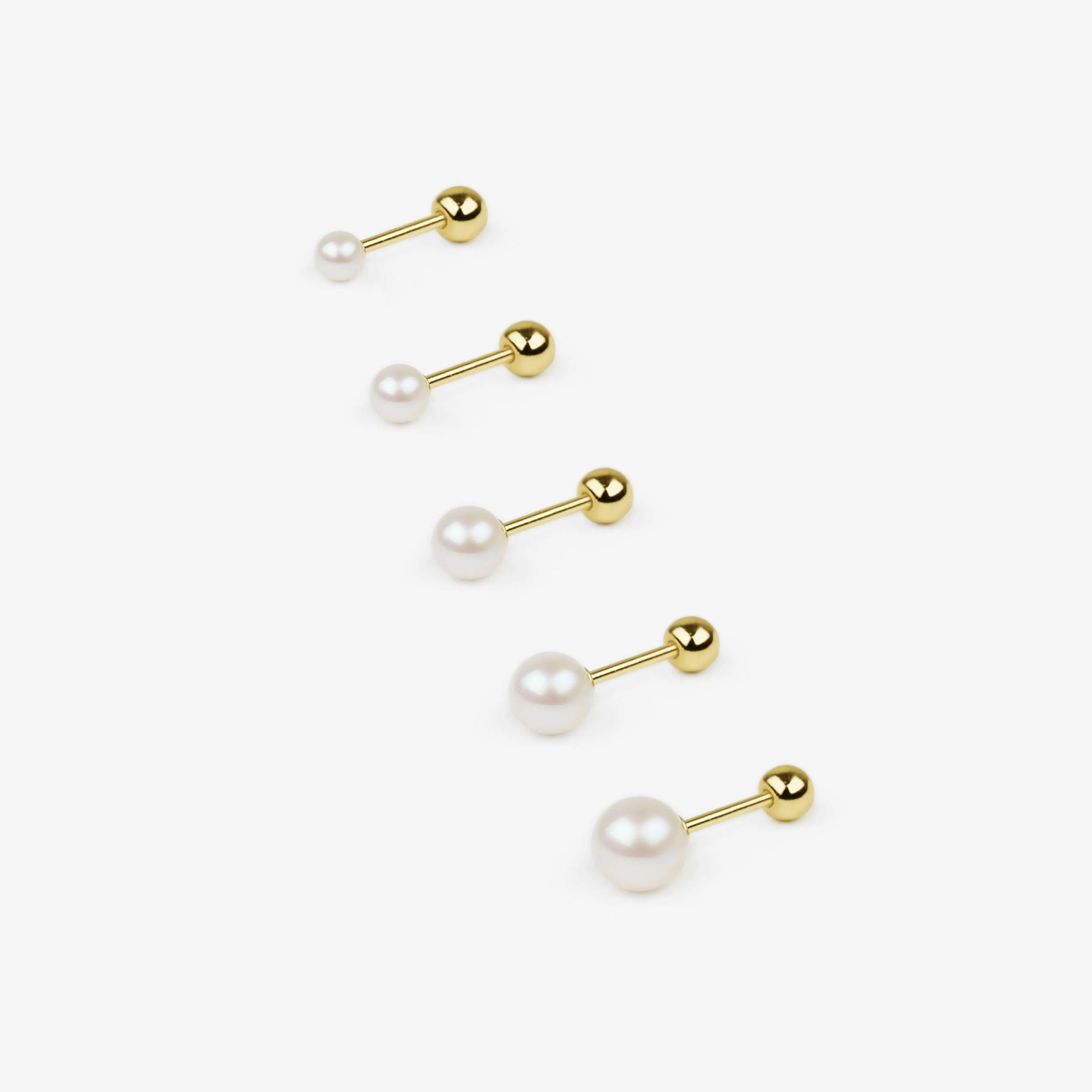 14k Solid Gold Pearl Stud Earring