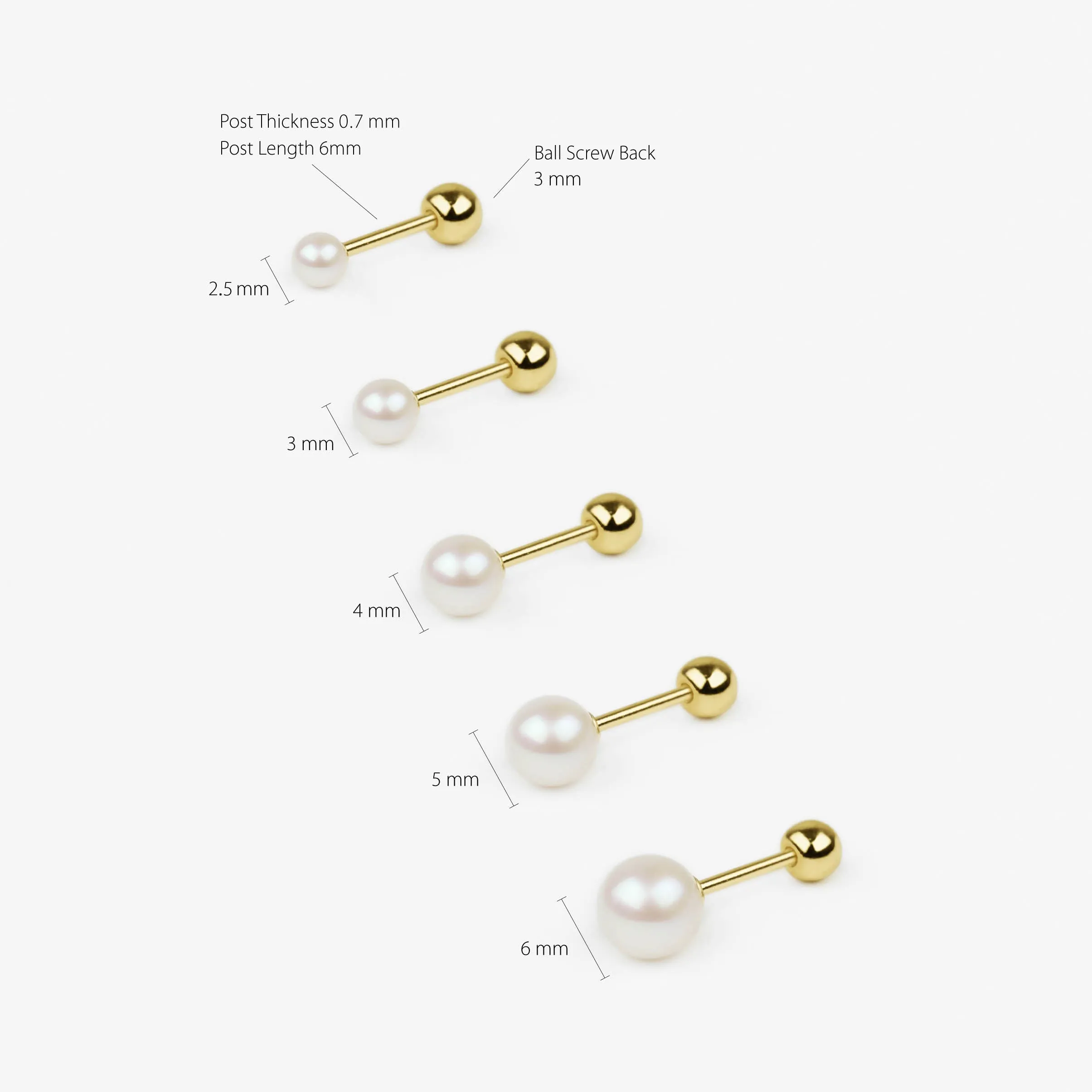14k Solid Gold Pearl Stud Earring