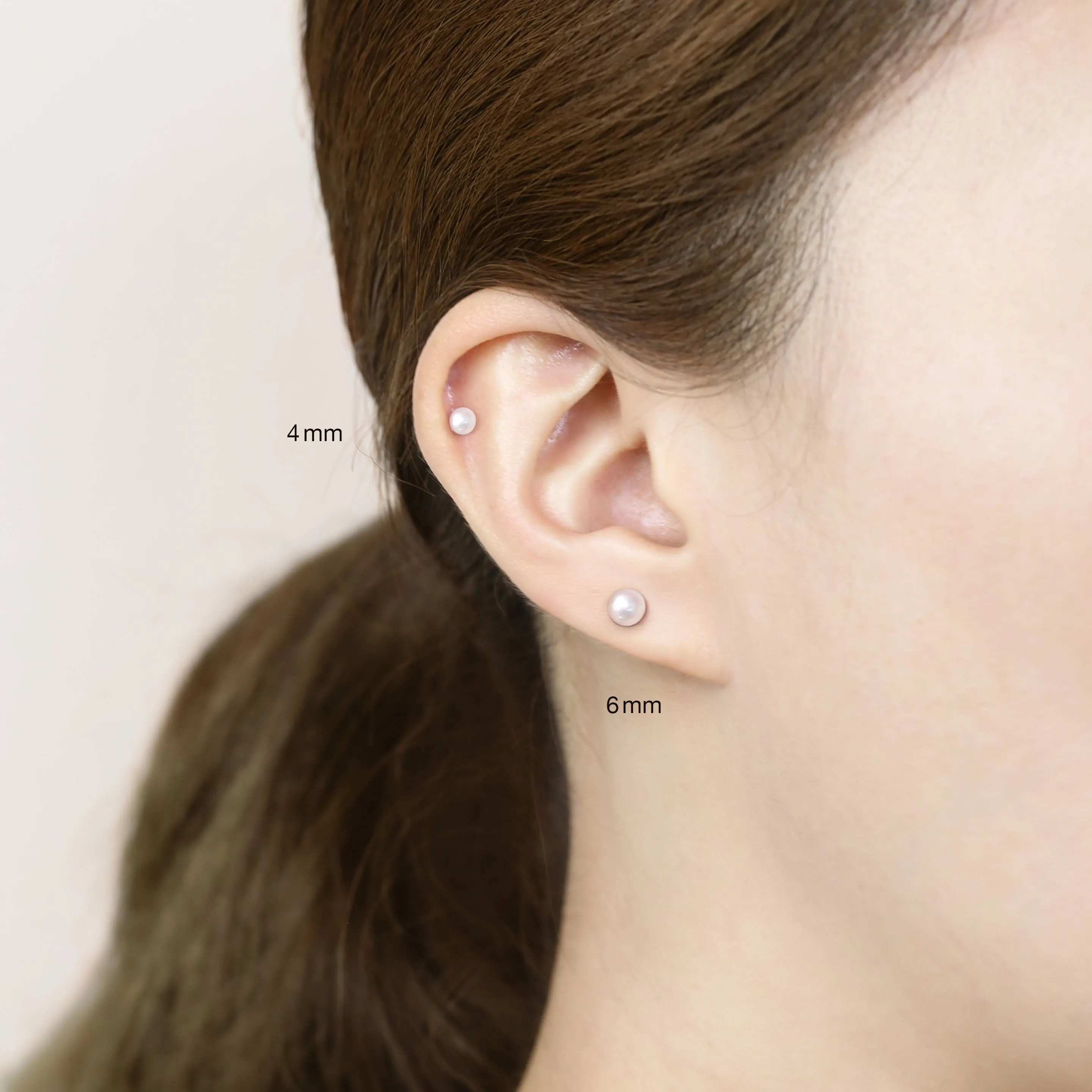 14k Solid Gold Pearl Stud Earring