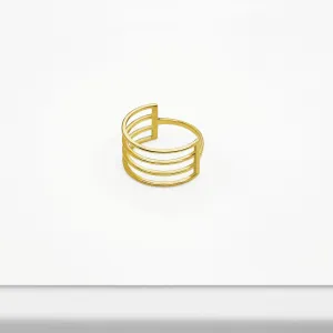 14k Solid Gold Quadruple Ring