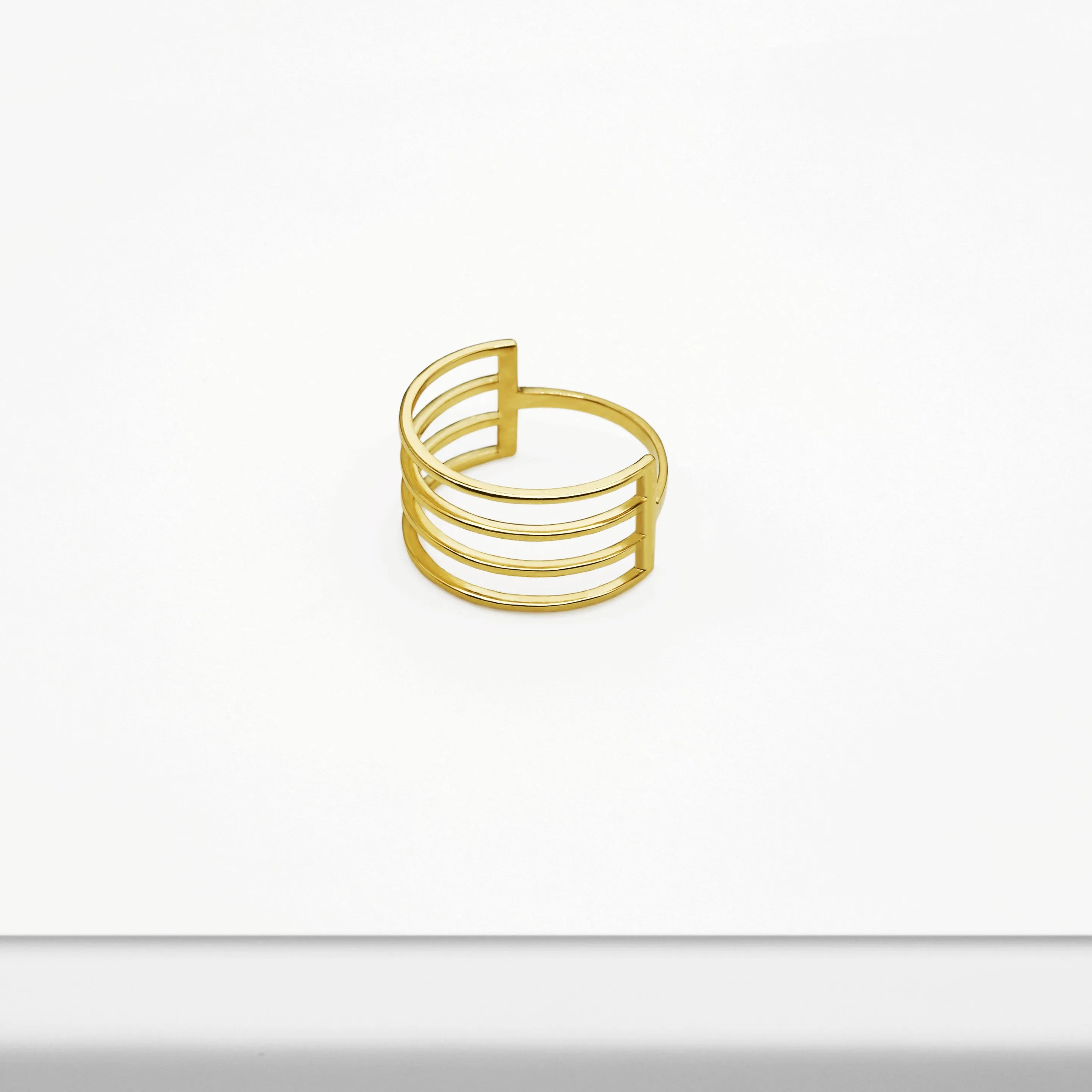 14k Solid Gold Quadruple Ring