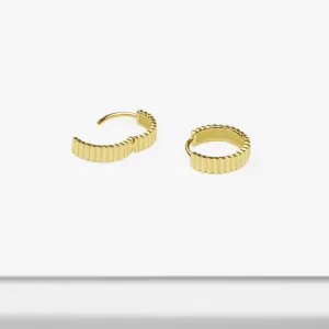 14k Solid Gold Textured Hoop Earring