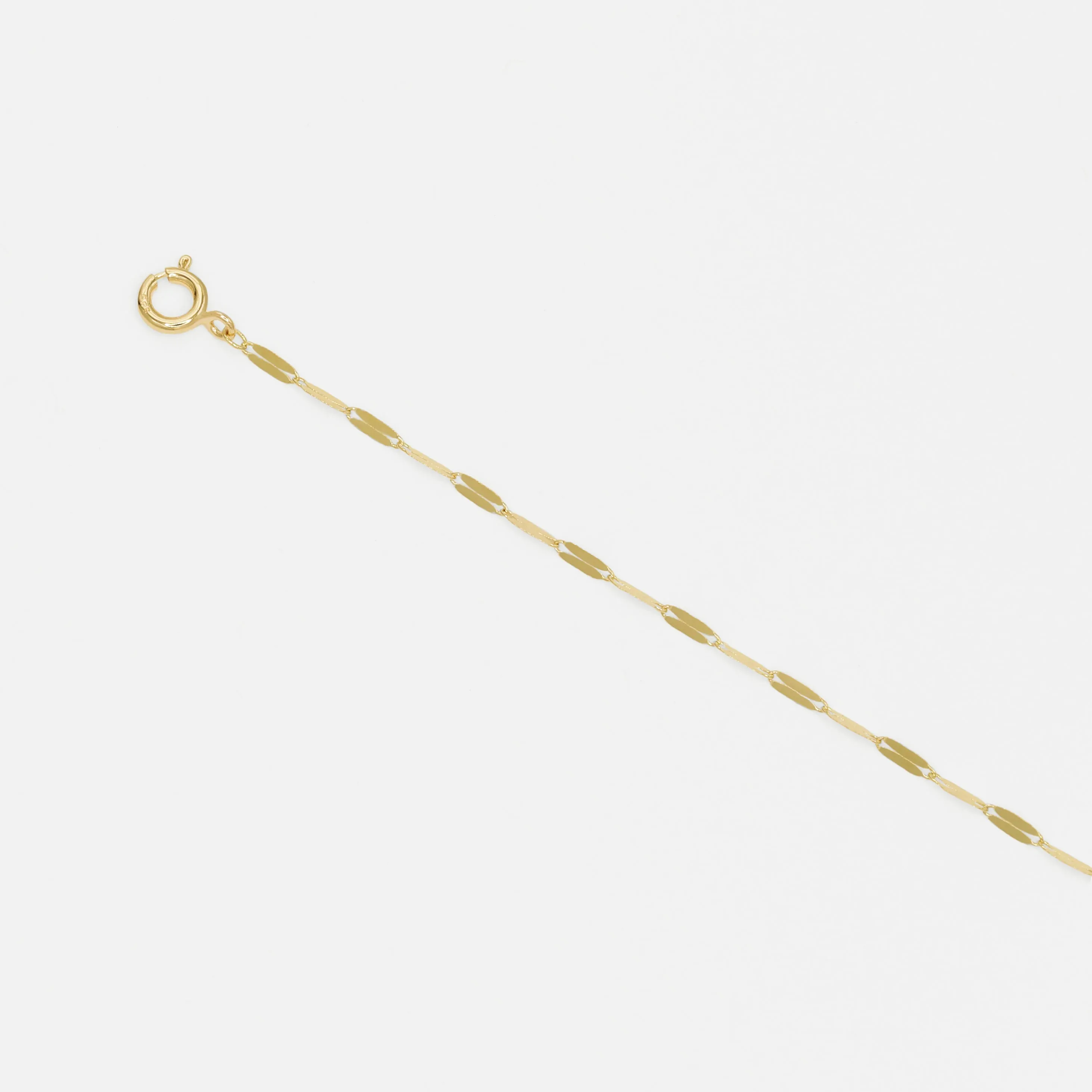 14k Solid Gold Thin Flat Chain Necklace