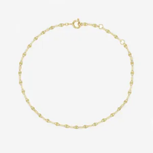 14k Solid Gold Twinkle Chain Bracelet