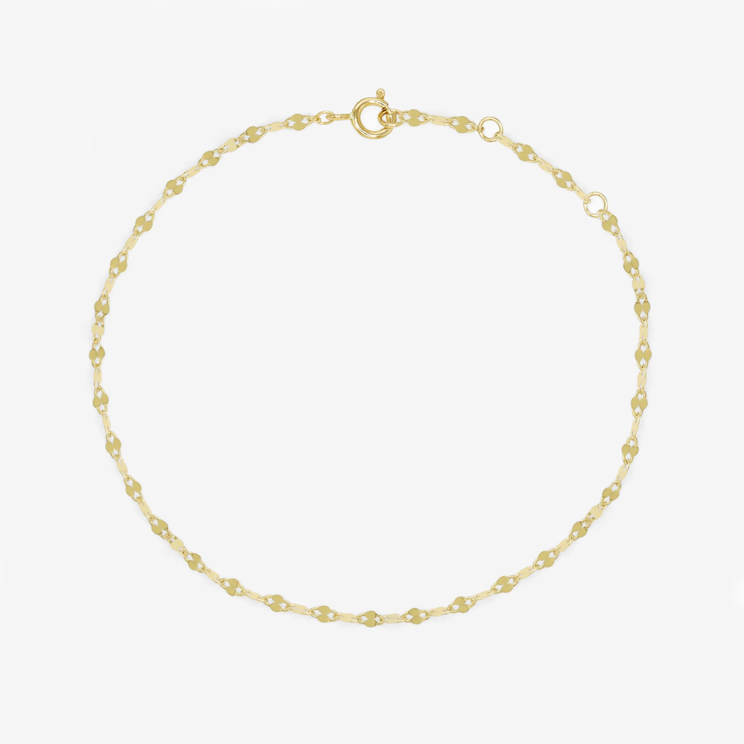 14k Solid Gold Twinkle Chain Bracelet