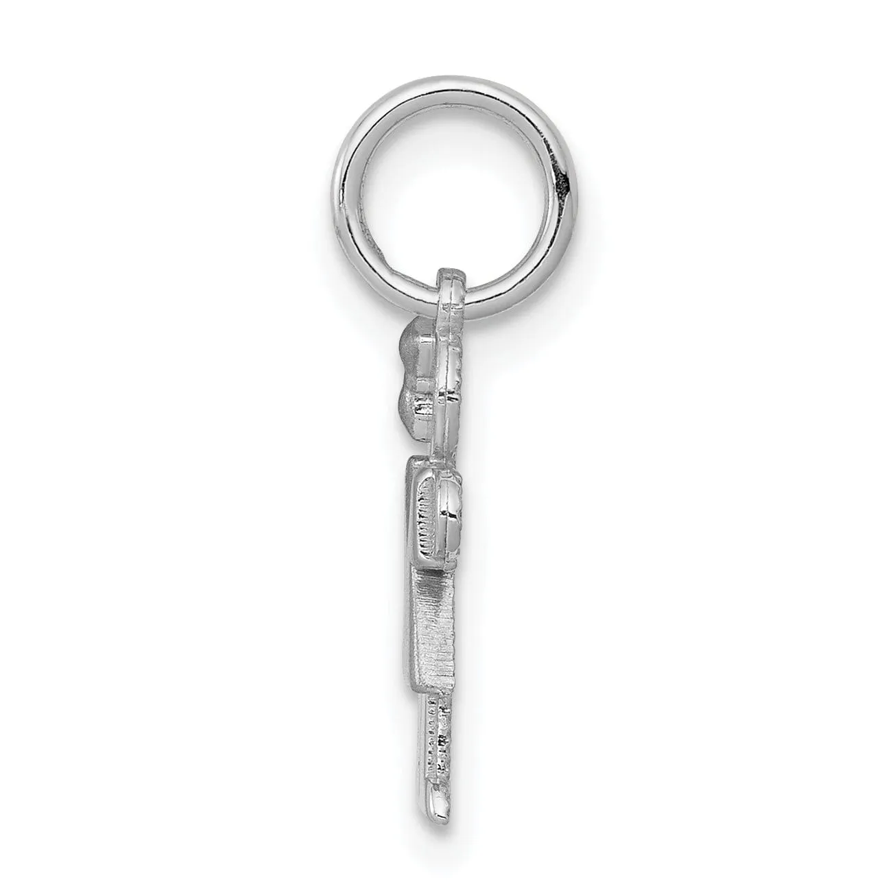 14k White Gold Mini Girl With Bow Hugs Charm