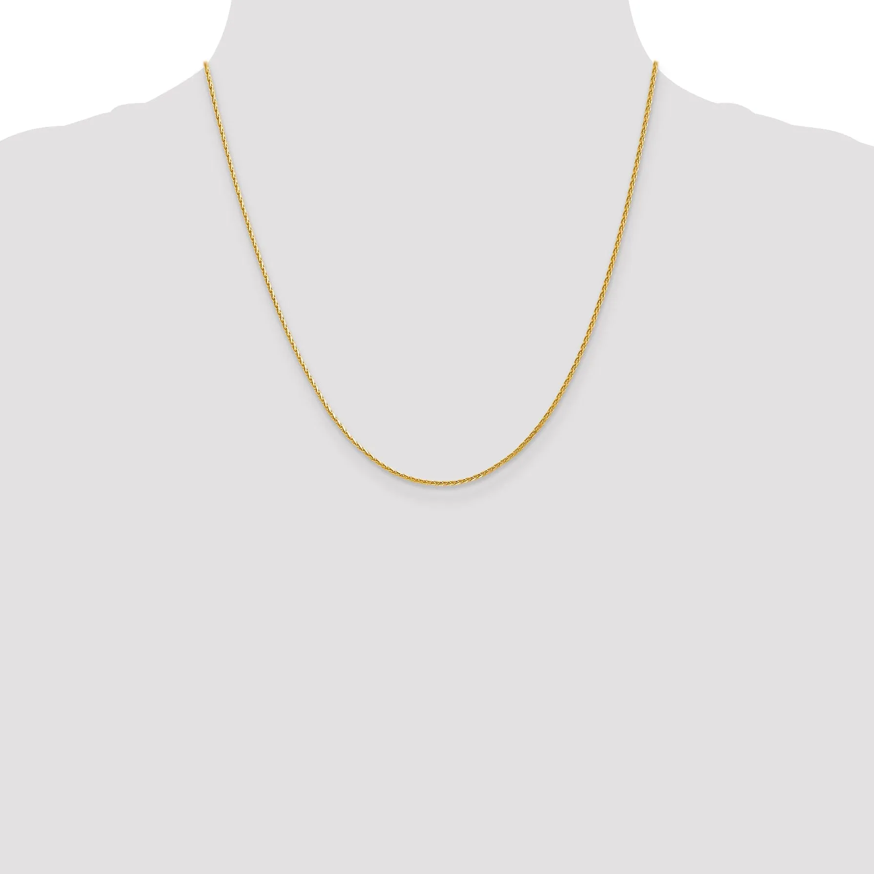 14k Yellow Gold 1.3mm D.C Spiga Wheat Chain