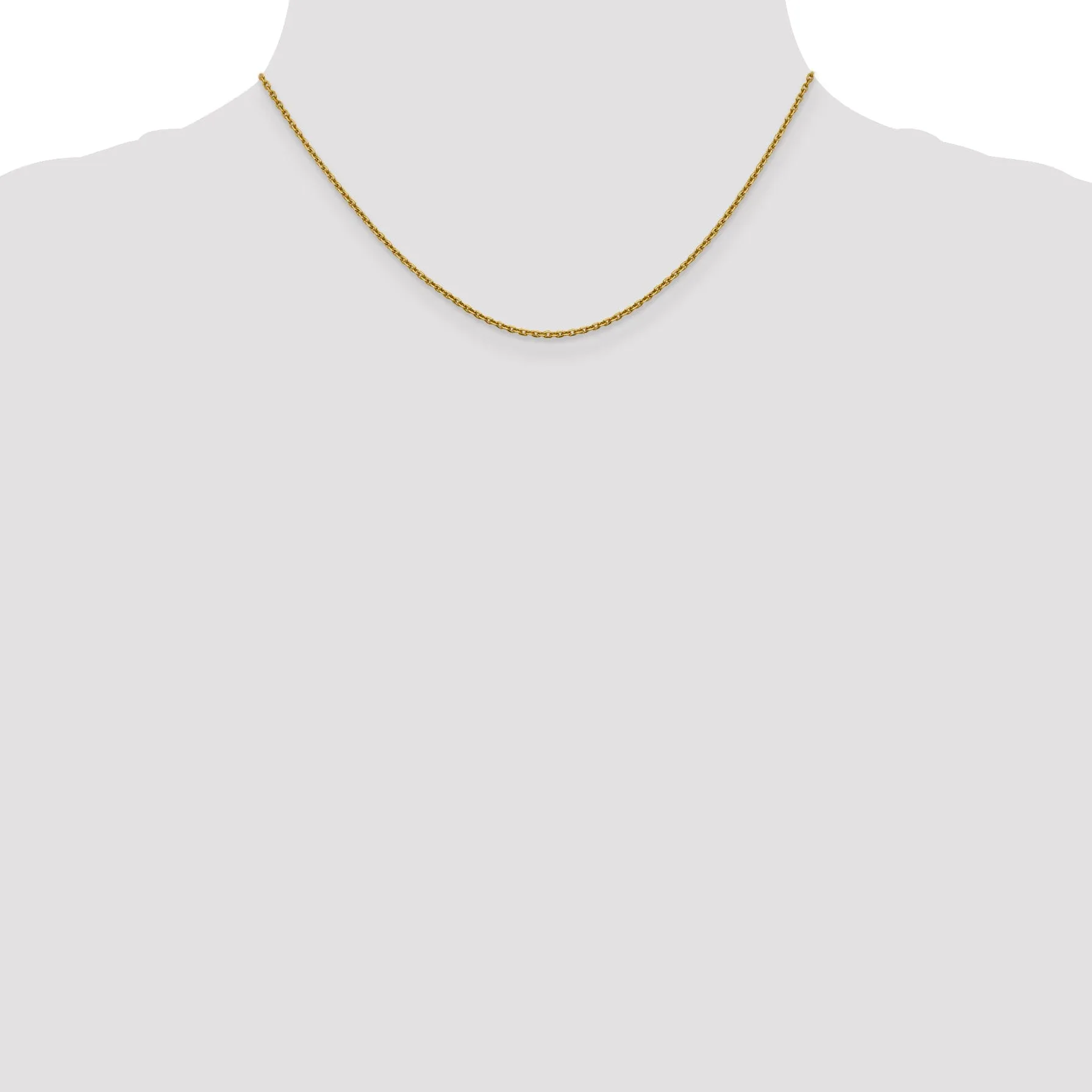 14k Yellow Gold 1.5 mm Diamond Cut Rolo Chain