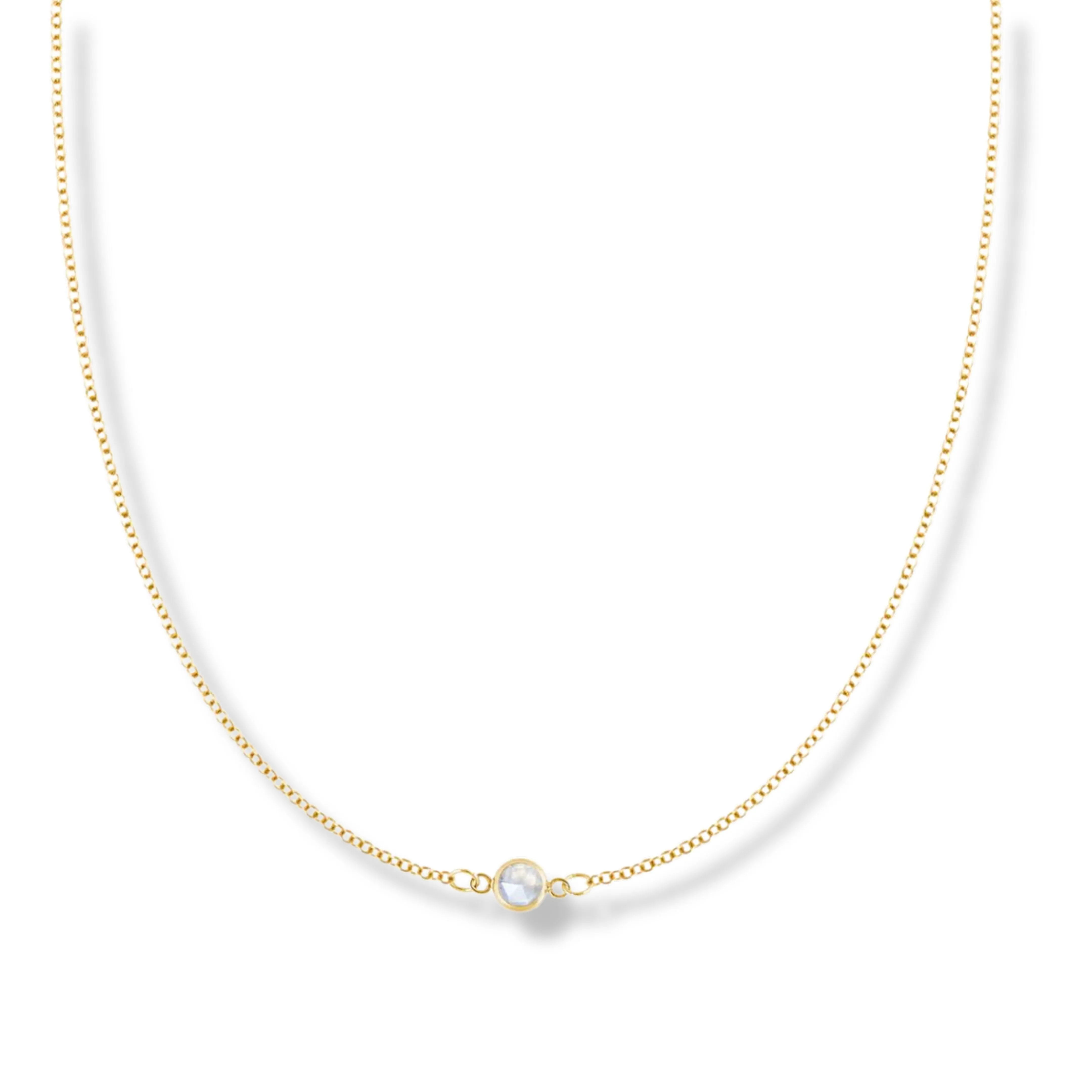14K Yellow Gold Diamond 1.00 CTW Solitaire Necklace
