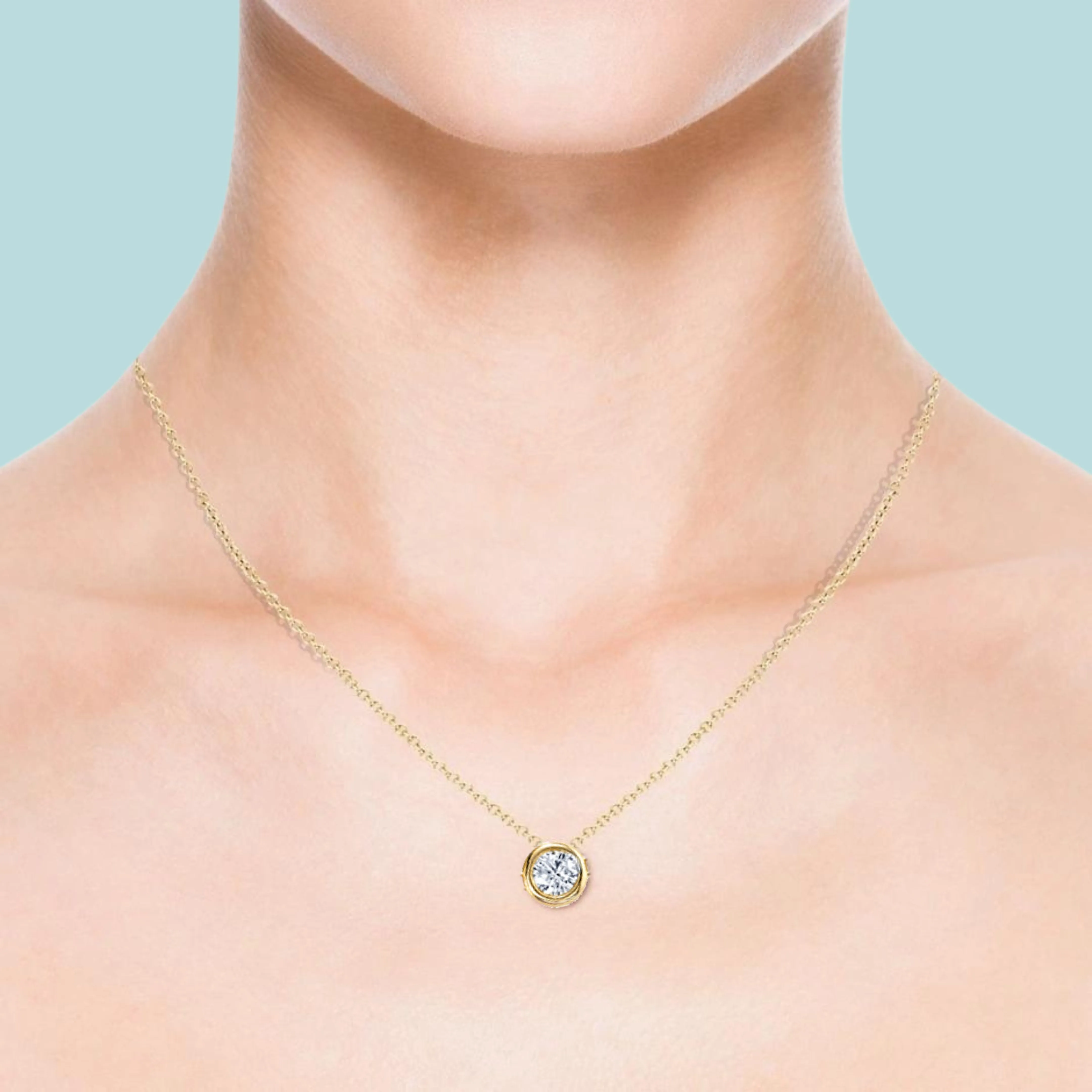 14K Yellow Gold Diamond 2.00 CTW Solitaire Necklace