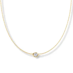 14K Yellow Gold Diamond 2.00 CTW Solitaire Necklace