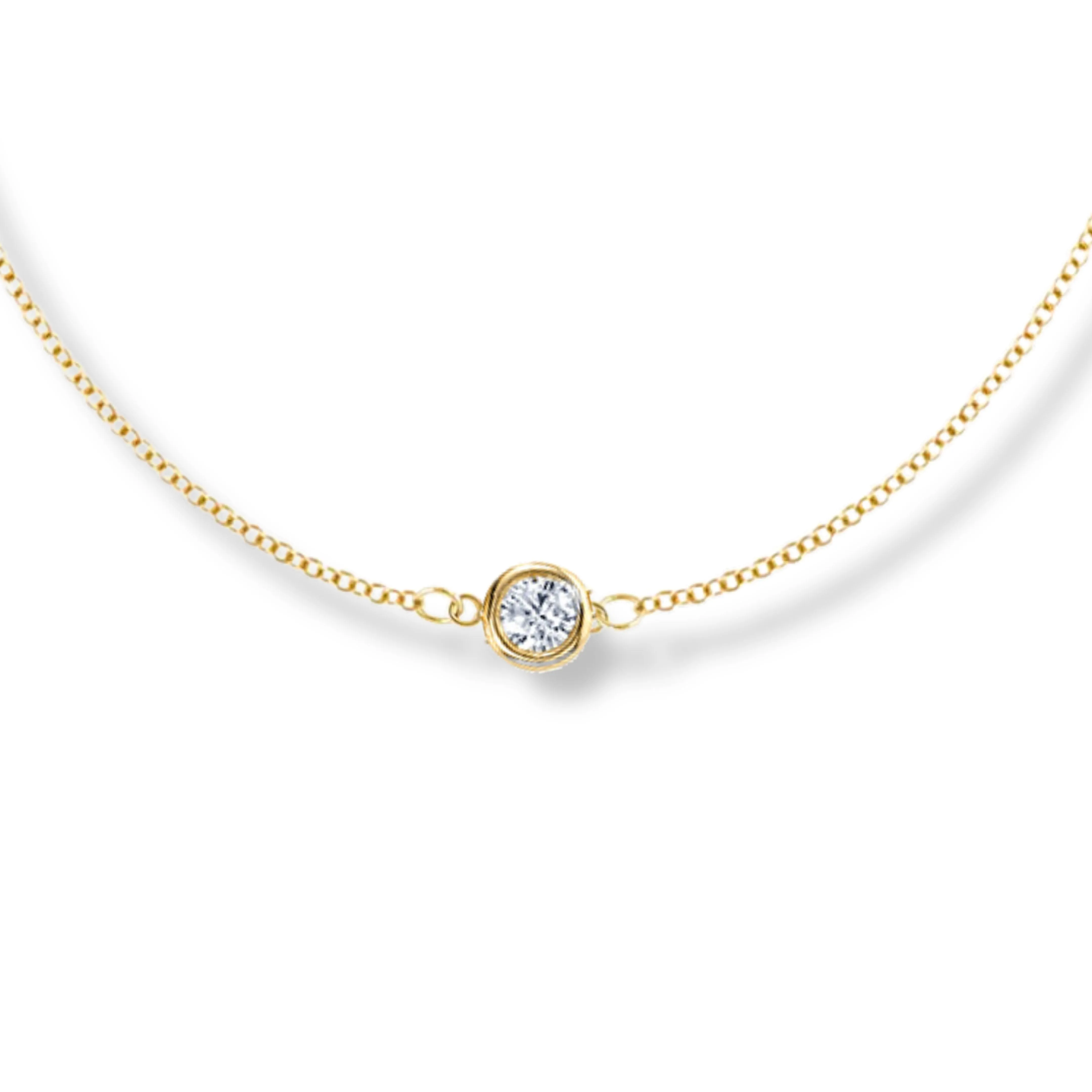 14K Yellow Gold Diamond 2.00 CTW Solitaire Necklace