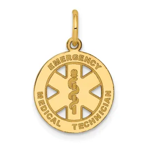 14k Yellow Gold Small E.M.T Medical Pendant