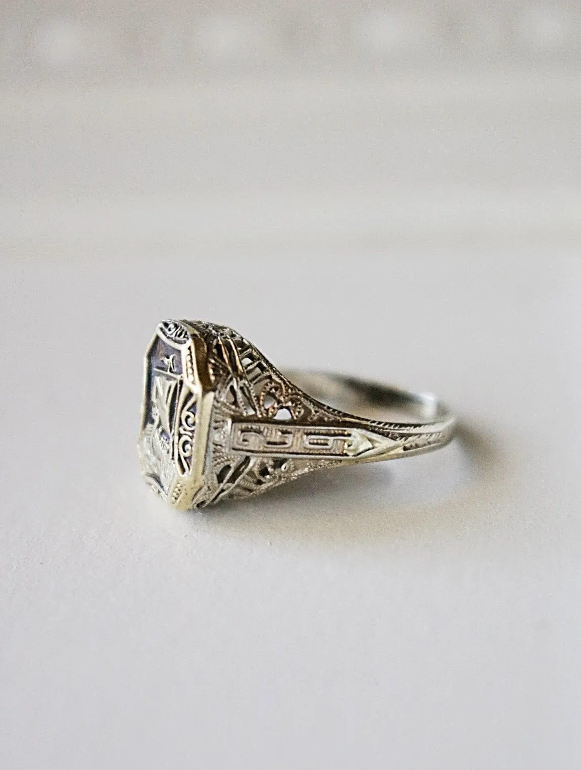 1929 Art Deco Nautical Themed Class Ring